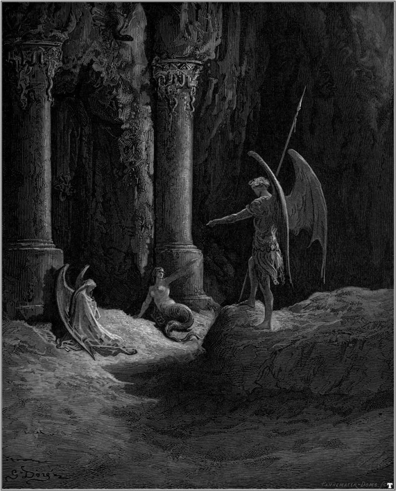 Gustave Dore Paradise Lost Satan talks to Sin and Death